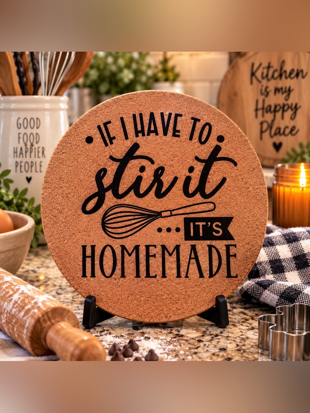 NEW Cork Heat Resistant Slip Proof Trivet can be customized 8" x 8" - Picture 8 of 10